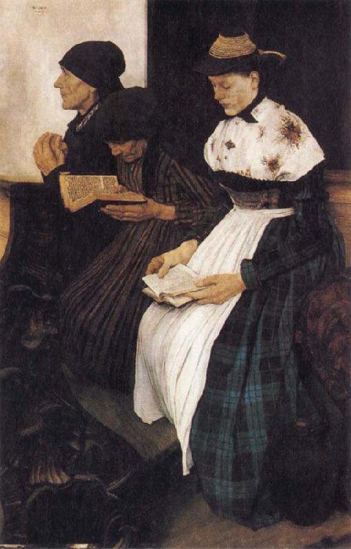 Wilhelm Leibl Three Women in Church oil painting image